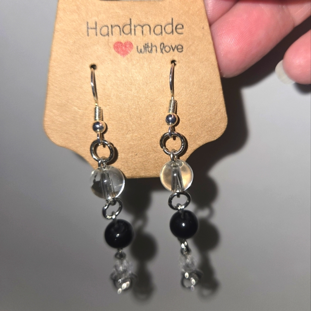 Handmade Black and Silver Earrings NEW